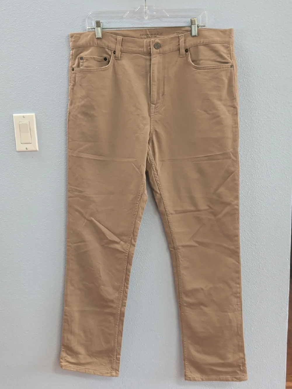 Banana Republic Traveler Slim Fit Pants in Tan